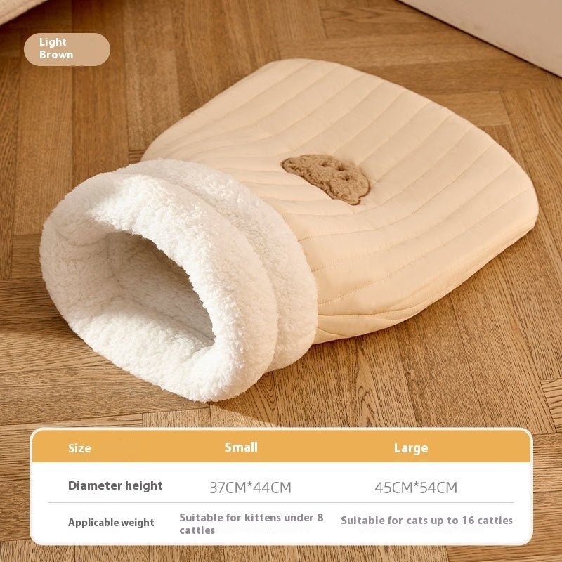 Luna Pocket Nest – Plush Sleeping Bag for Cats & Small Dogs