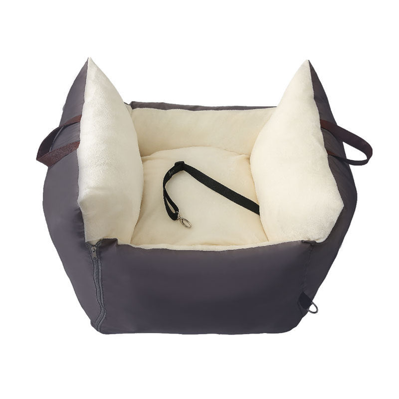 LuxeRide Plush Travel Nest – Designer Car Seat & Bed for Cats and Small Dogs
