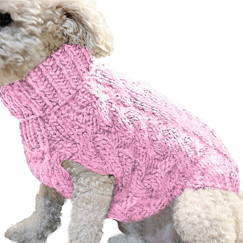 Chunky Cable Knit Pet Sweater – Classic Winter Warmth in Rich Colors