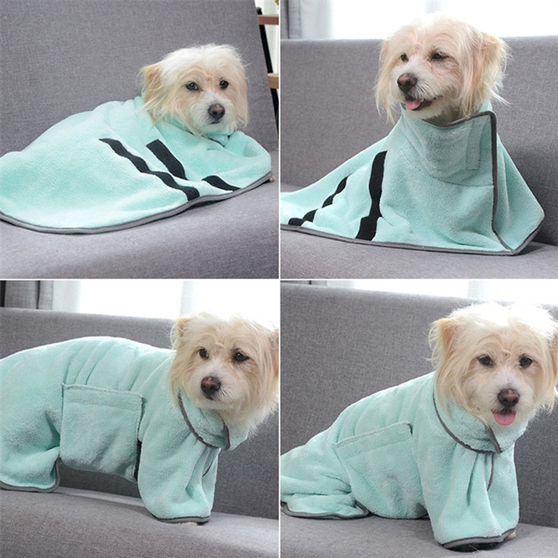 Quick-Dry Pet Bathrobe – Absorbent Towel Wrap for Dogs & Cats