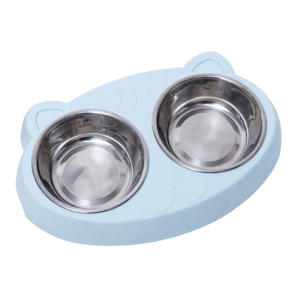 Double Elevated Pet Bowls – Non-Slip Stainless Steel Food & Water Set (Fast Shipping)