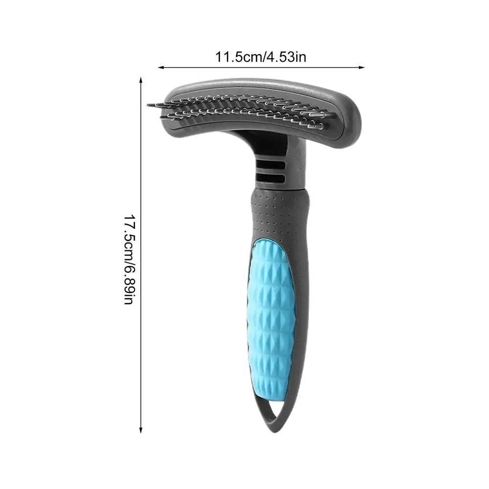 Ergonomic Two-Tone De-Shedding Pet Comb – Comfortable & Rust-Resistant
