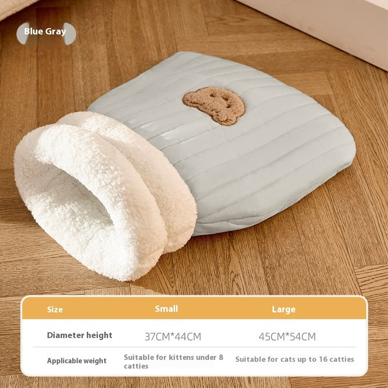 Luna Pocket Nest – Plush Sleeping Bag for Cats & Small Dogs