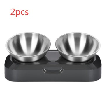 Adjustable Single or Double Stainless-Steel Pet Bowl – Anti-Slip Raised Feeder (Offer Inside!)