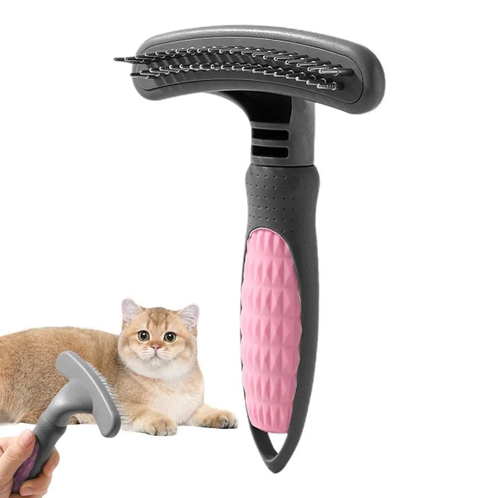 Ergonomic Two-Tone De-Shedding Pet Comb – Comfortable & Rust-Resistant
