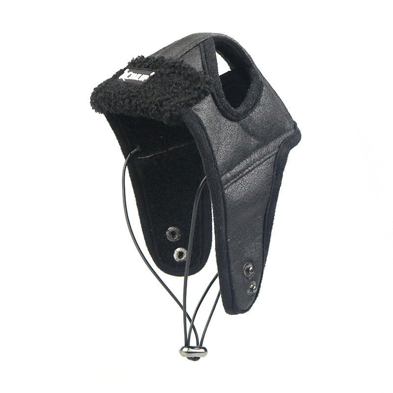 Aviator Faux Leather Winter Hat – Adjustable Fur-Lined Cap