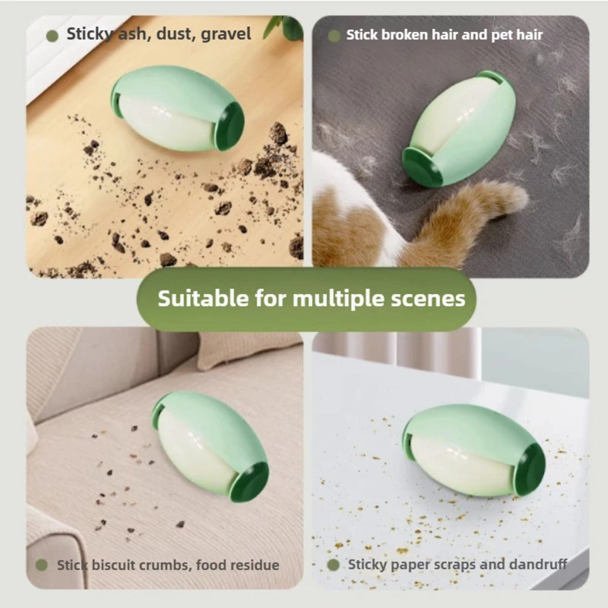 Olive-Style Reusable Lint Roller for Pet Hair – Compact, Washable & Eco-Friendly (Fast shipping)