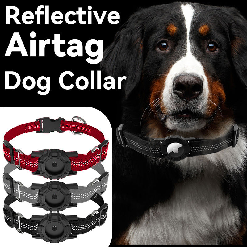 Reflective Anti-Lost Pet Collar – Sleek, Secure & AirTag-Ready