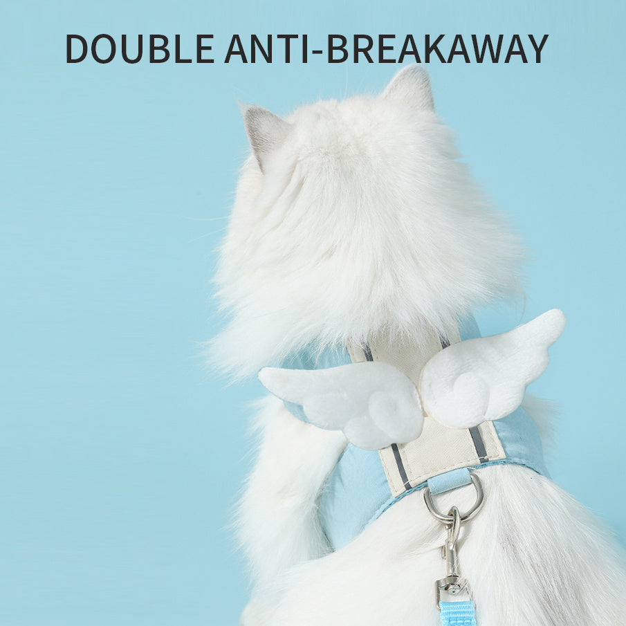 Adjustable Angel-Wing Cat Harness & Leash Set – Soft, Secure & Breathable (Fast Shipping)