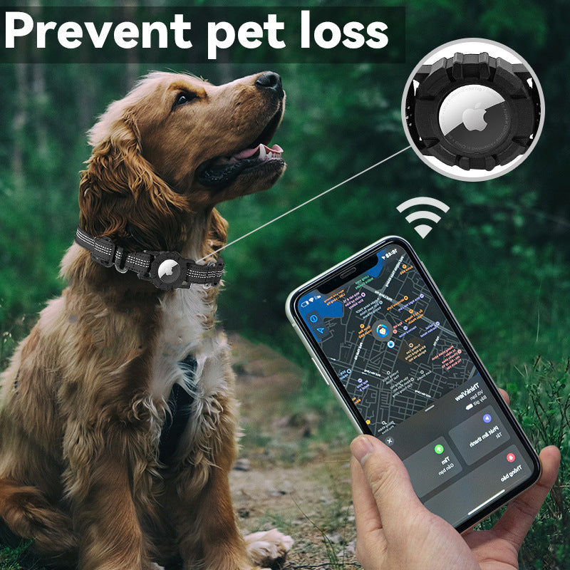 Reflective Anti-Lost Pet Collar – Sleek, Secure & AirTag-Ready