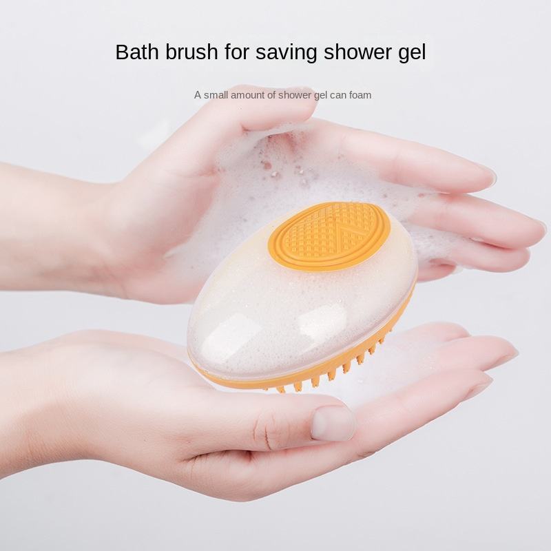 Silicone SPA Grooming Brush with Built-in Shampoo Chamber