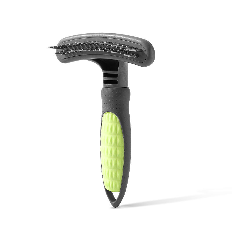 Ergonomic Two-Tone De-Shedding Pet Comb – Comfortable & Rust-Resistant