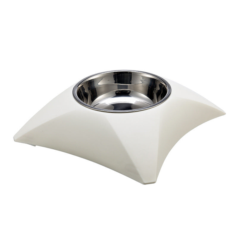 Modern Stainless Steel Pet Bowl – Minimalist Design with Splash-Free Shape