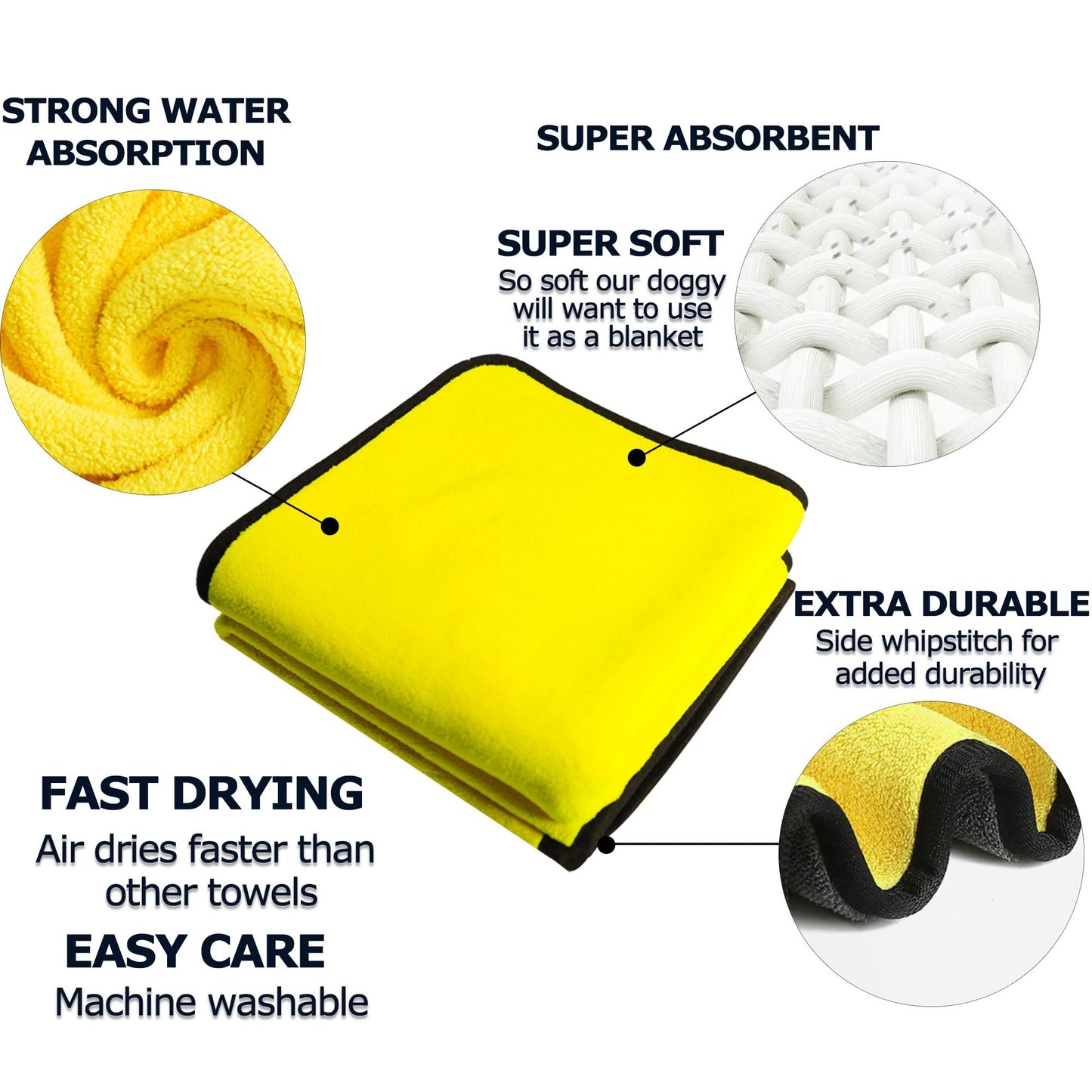 Soft Microfiber Pet Drying Towel – Super Absorbent & Quick-Dry Robe