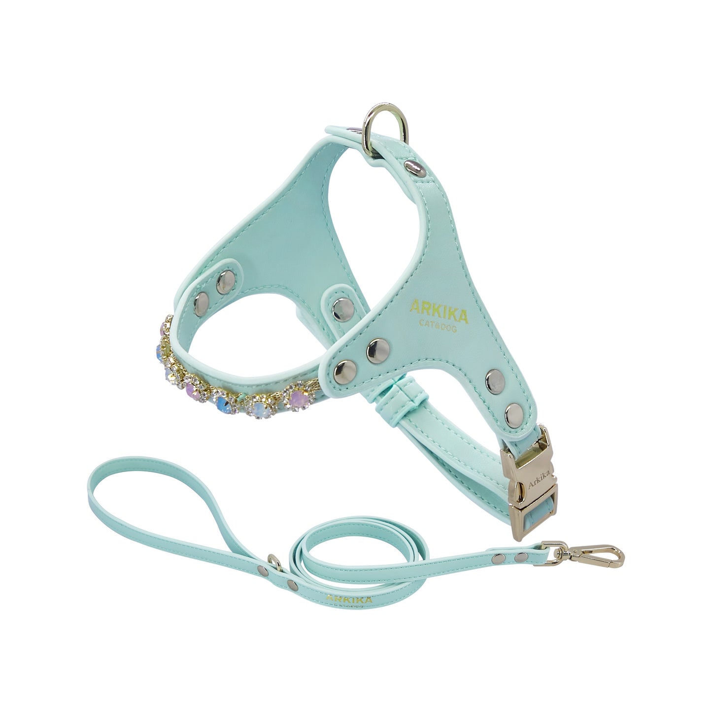 Glam Adjustable Harness & Leash Set – With Rhinestone Sparkle
