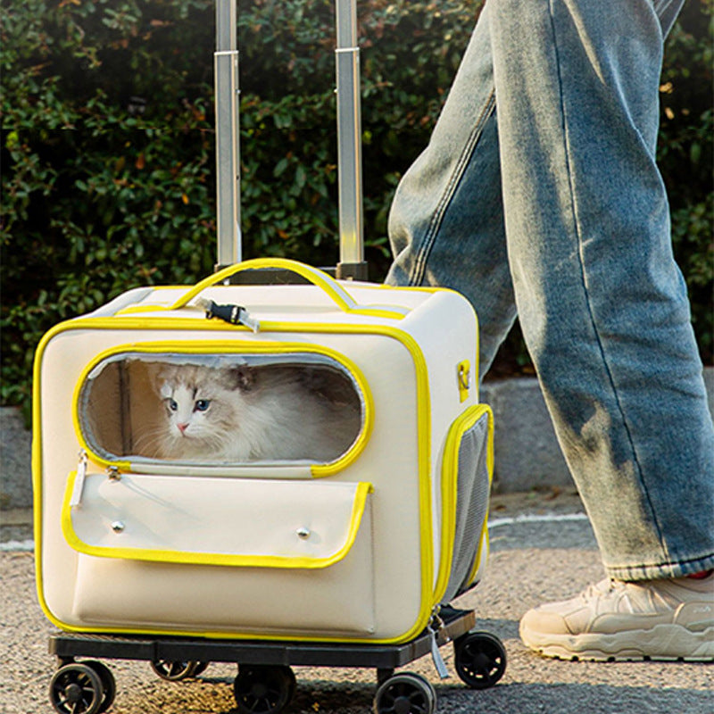 3-in-1 Pet Carrier – Convertible Trolley, Backpack & Shoulder Bag for Travel