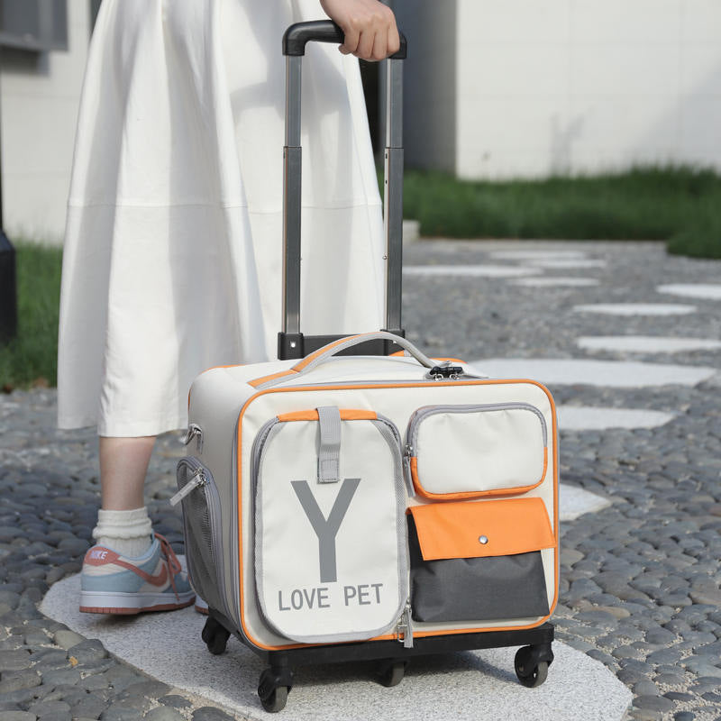 3-in-1 Pet Carrier – Convertible Trolley, Backpack & Shoulder Bag for Travel