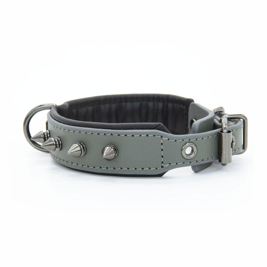 Spiked Leather Dog Collar – Rugged Style with Rivet Detail