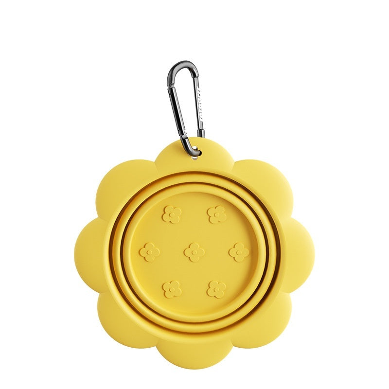 Foldable Flower Pet Bowl – Portable Silicone Feeder for Outdoor Sips