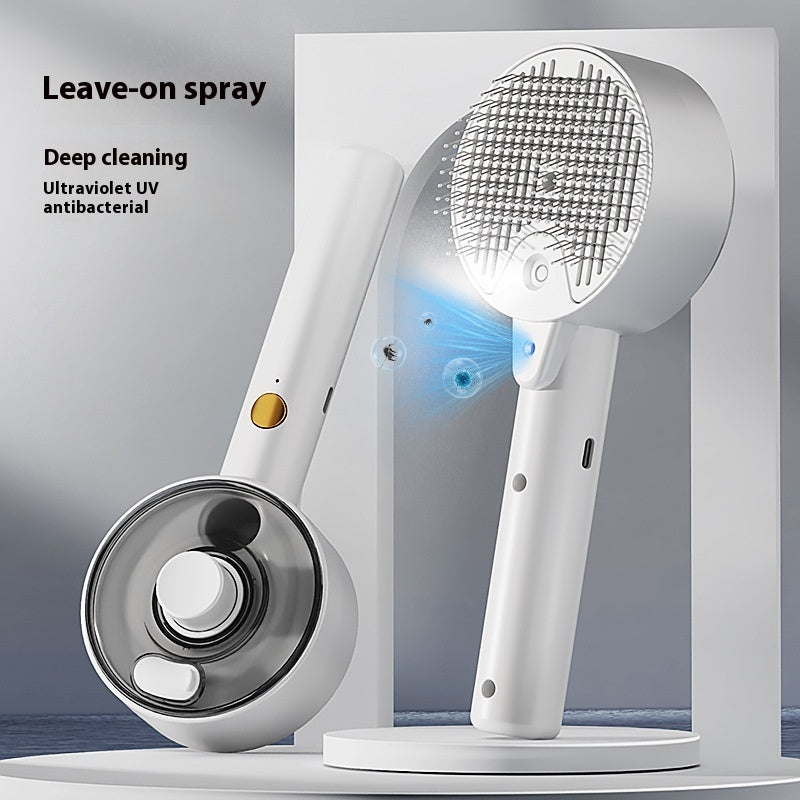 UV Sterilizing Mist Grooming Brush – Steam Spray Comb for Dogs & Cats