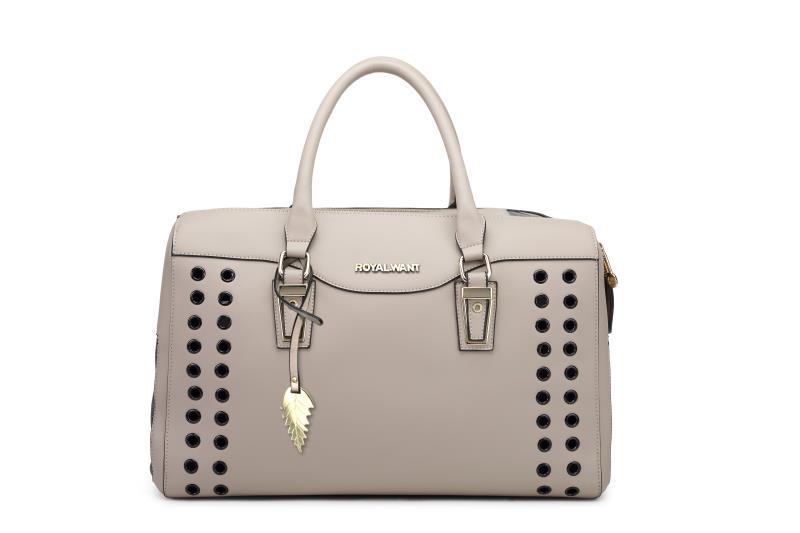 Studded Taupe Luxe Pet Carrier