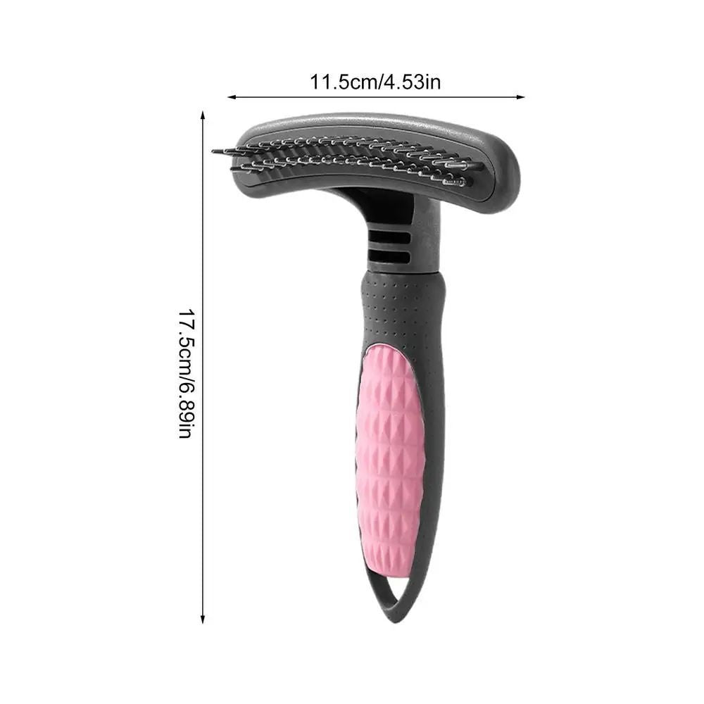 Ergonomic Two-Tone De-Shedding Pet Comb – Comfortable & Rust-Resistant