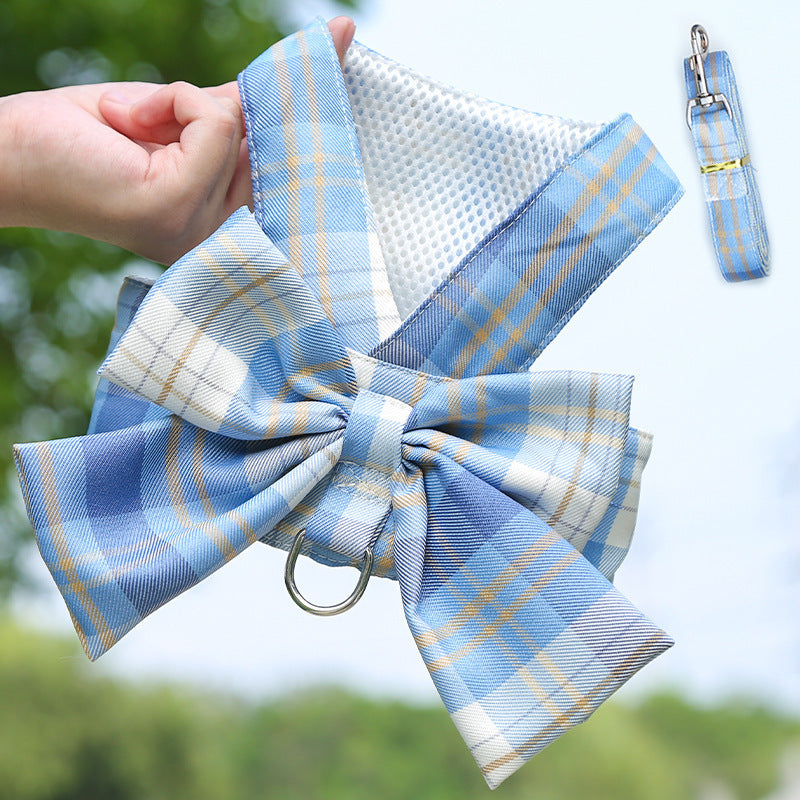 Tartan Bow Harness with Matching Leash – Chic Tails Edition