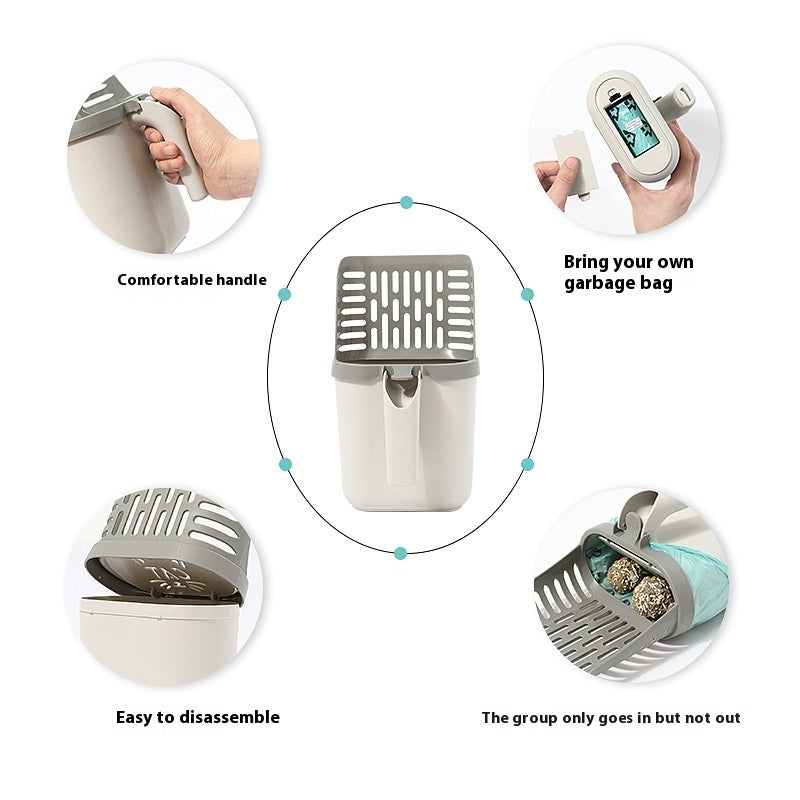 All-in-One Cat Litter Scoop with Built-In Waste Storage – Large Capacity