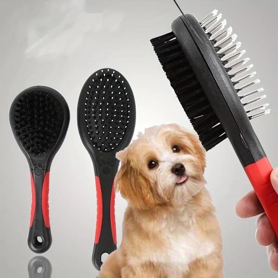 2-in-1 Double-Sided Pet Grooming Brush – For Dogs & Cats, Shedding & Detangling
