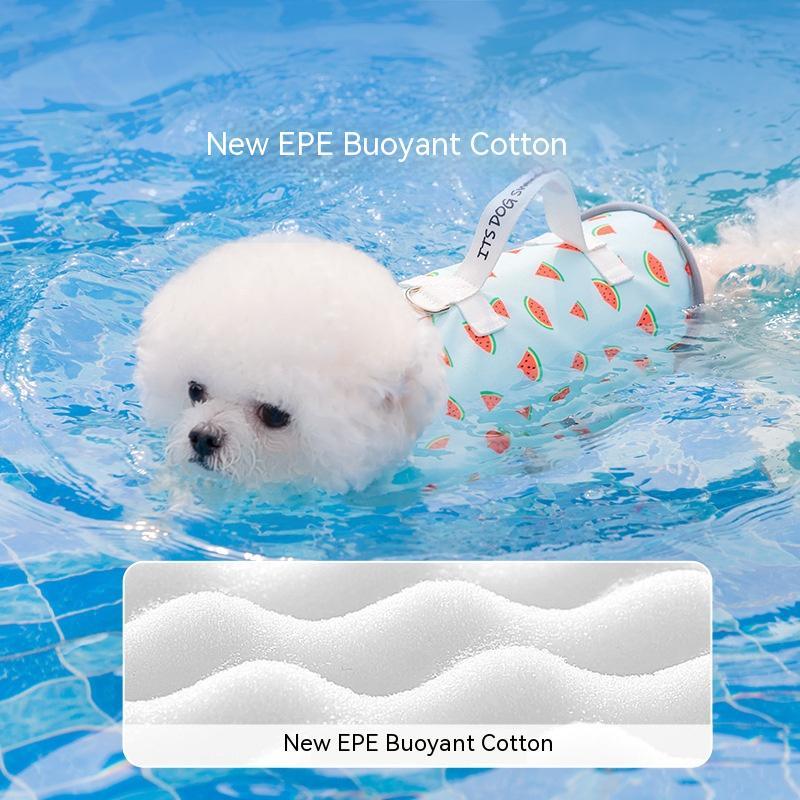 Chic Buoyancy Life Vest – Fruit Print Safety Swimwear for Dogs