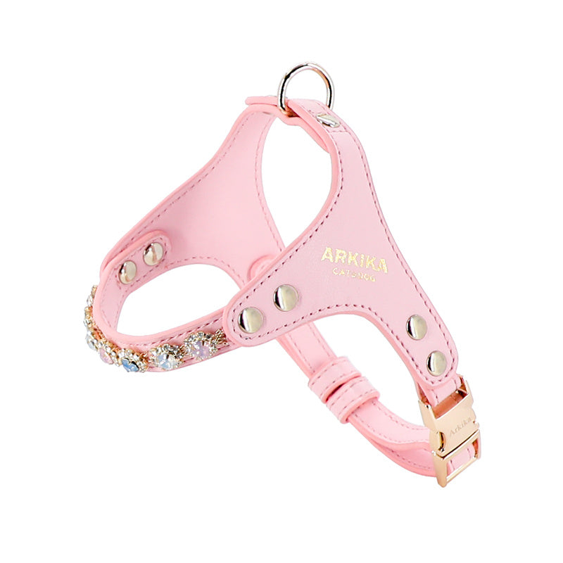 Glam Adjustable Harness & Leash Set – With Rhinestone Sparkle