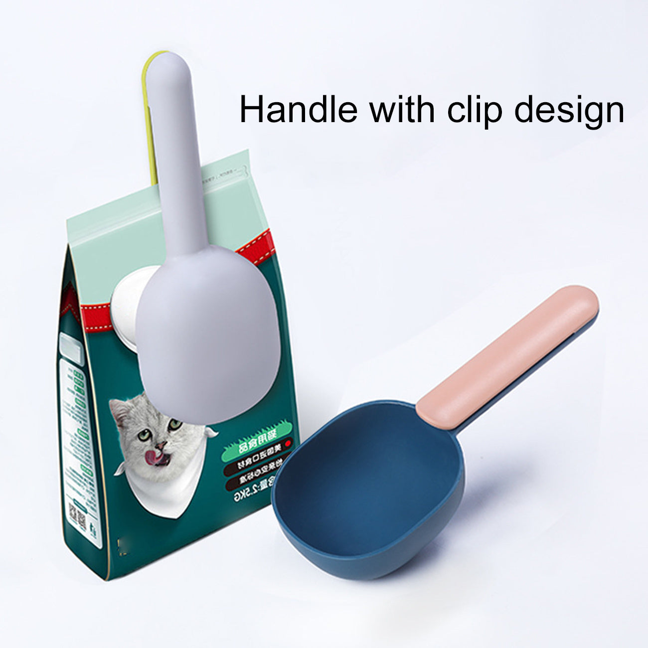 Ergonomic Pet Food Scoop With Clip Handle – Food-Grade ABS, Vibrant Colors (Fast Shipping)