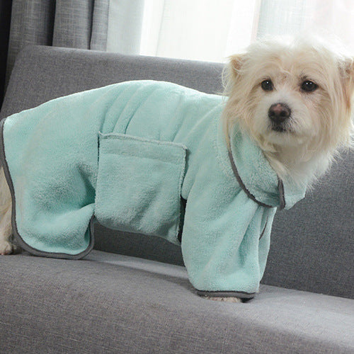 Quick-Dry Pet Bathrobe – Absorbent Towel Wrap for Dogs & Cats
