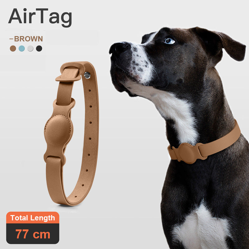 Smart AirTag Leather Collar – Secure, Sleek & Pet-Friendly