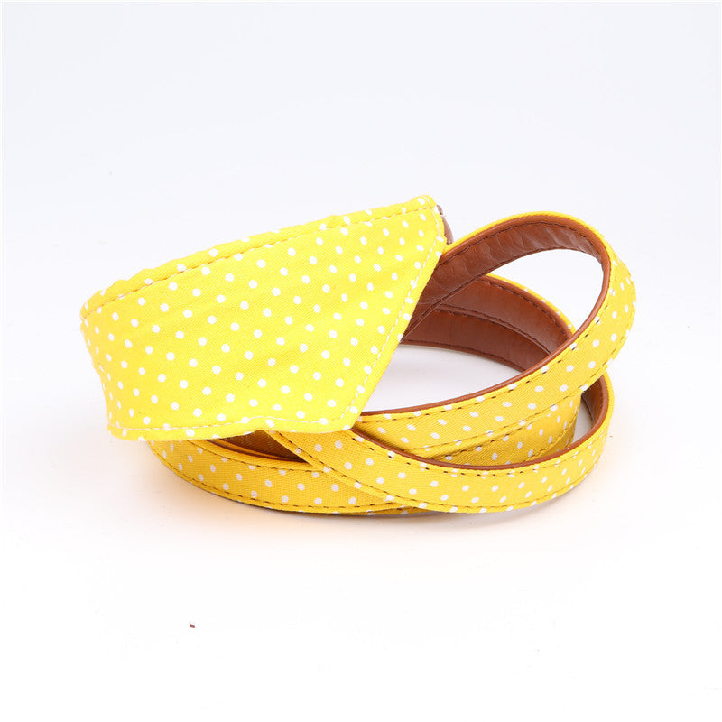 Chic Polka Dot Scarf or Bow Collar & Leash Set – Stylish Everyday Look