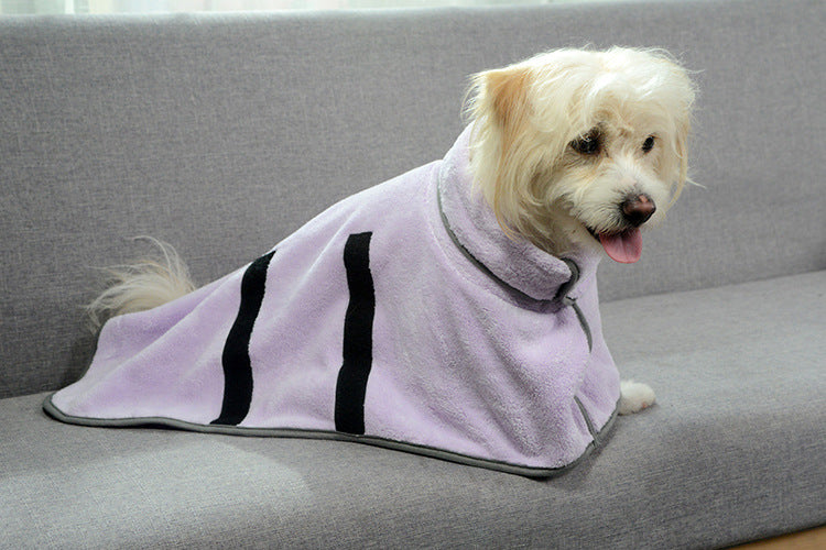Quick-Dry Pet Bathrobe – Absorbent Towel Wrap for Dogs & Cats