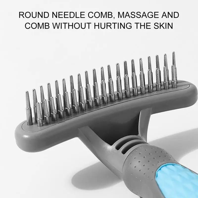 Ergonomic Two-Tone De-Shedding Pet Comb – Comfortable & Rust-Resistant