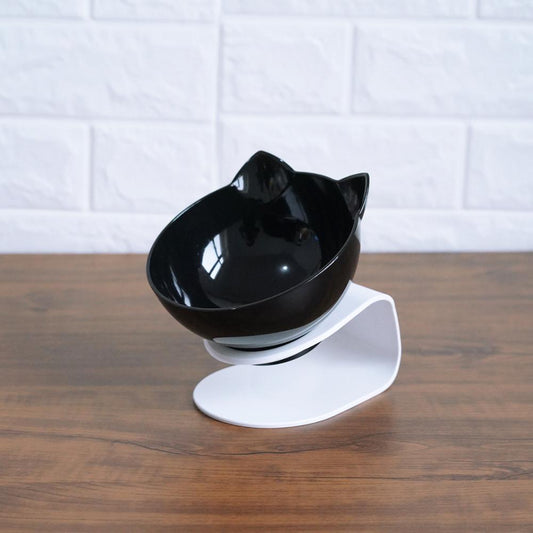 Lucite Cat-Ear Bowl – Elevated Tilted Pet Feeder for Clean & Comfortable Eating