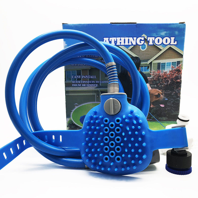 Outdoor Pet Shower Brush – 2.5M Hose with Dual Adapters
