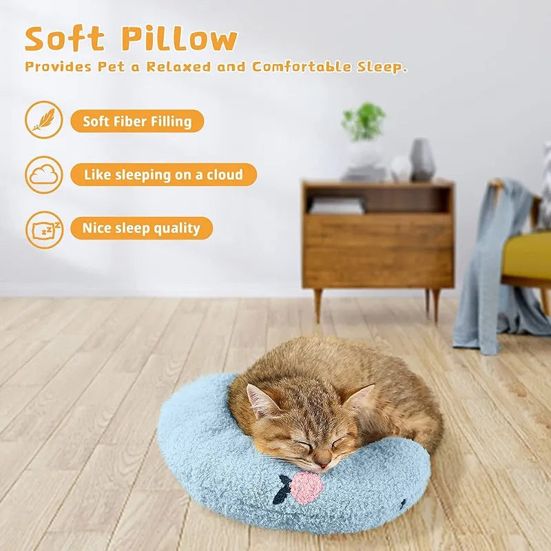 2 or 3pcs Crescent Calming Pet Pillow – Plush Neck Support for Small Dogs & Cats (Offer Inside!)