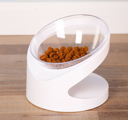 ErgoLift™ Elevated Cat Bowl – Transparent Tilted Design