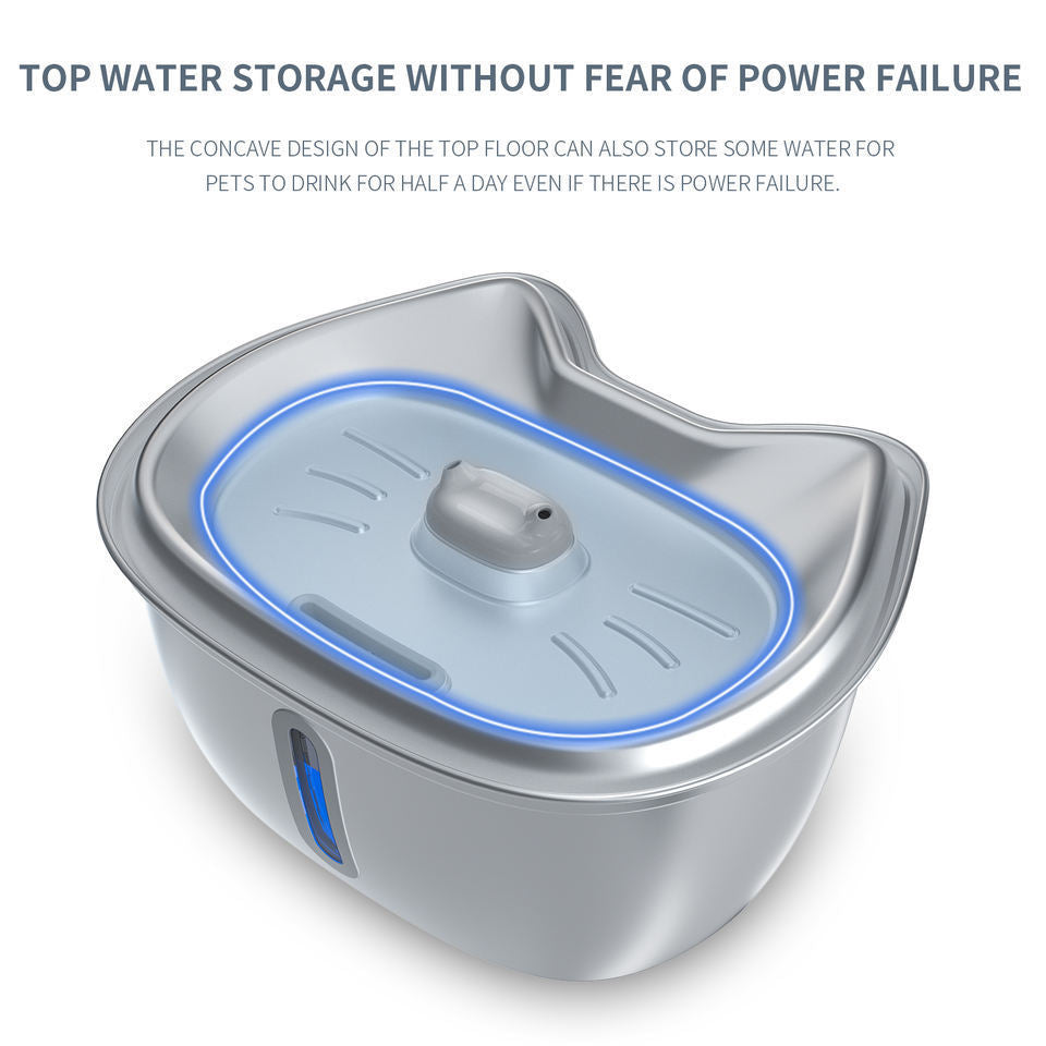 AquaFlow™ 3L Stainless Steel Pet Fountain – Pure Hydration, Elevated Design
