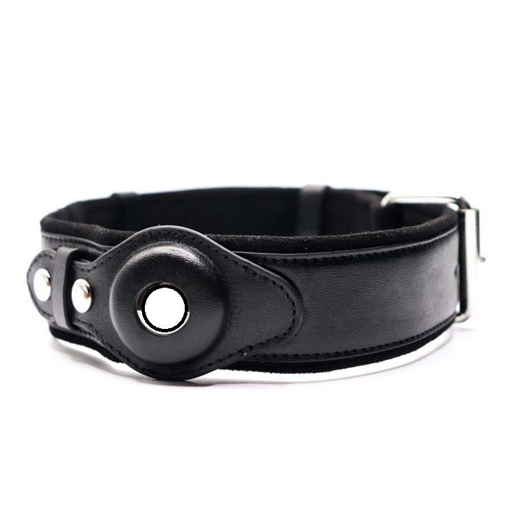 Smart Leather Dog Collar – GPS-Ready for Apple AirTag