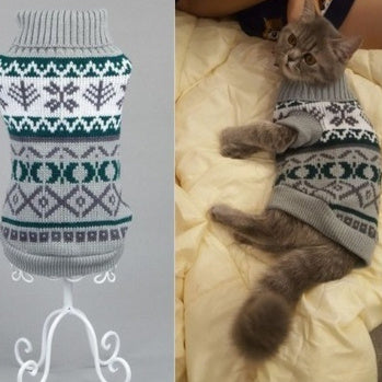 Nordic Knit Pet Sweater – Soft Acrylic in Holiday Colors