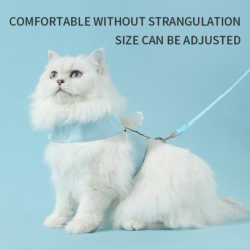 Adjustable Angel-Wing Cat Harness & Leash Set – Soft, Secure & Breathable (Fast Shipping)