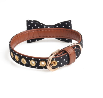 Chic Polka Dot Scarf or Bow Collar & Leash Set – Stylish Everyday Look