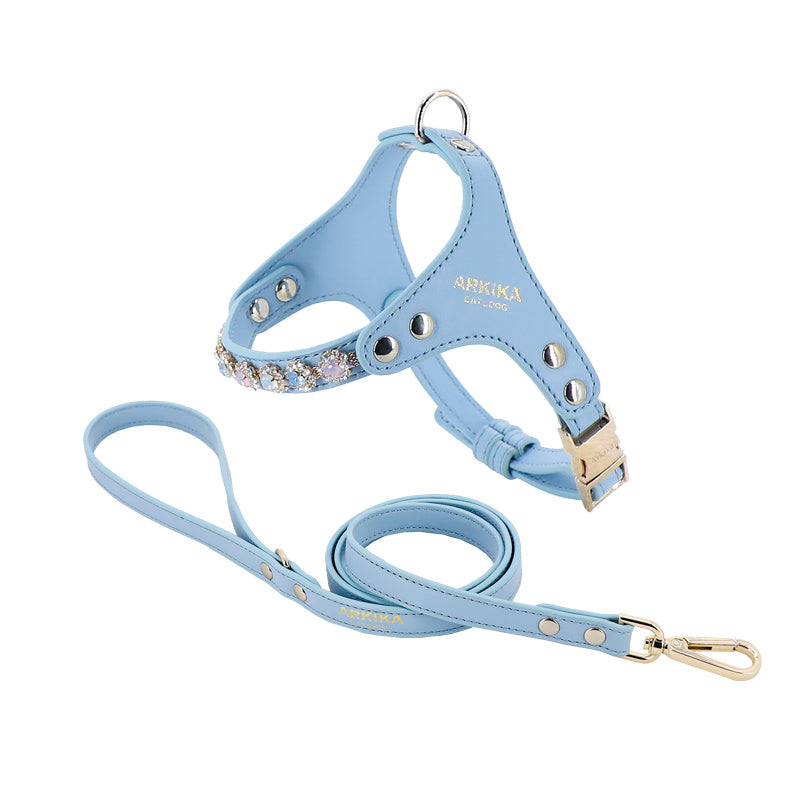 Glam Adjustable Harness & Leash Set – With Rhinestone Sparkle