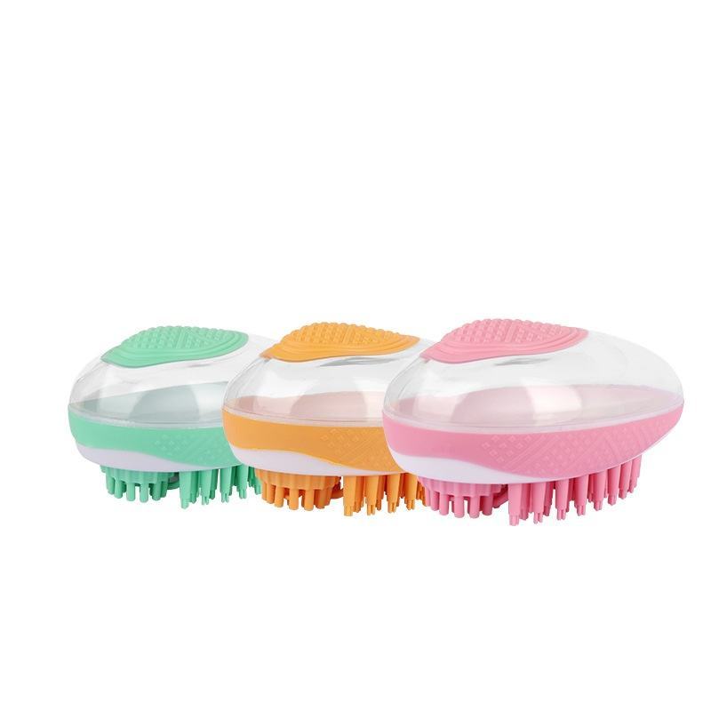 Silicone SPA Grooming Brush with Built-in Shampoo Chamber