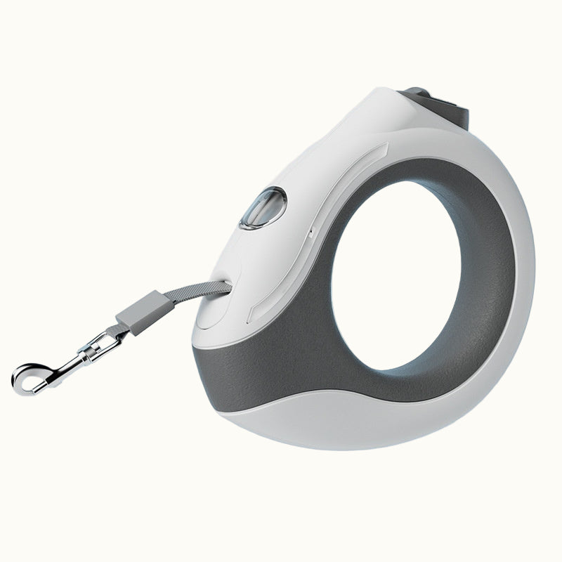 Luminous Ring Retractable Dog Leash – 3M Light-Up Grip Design