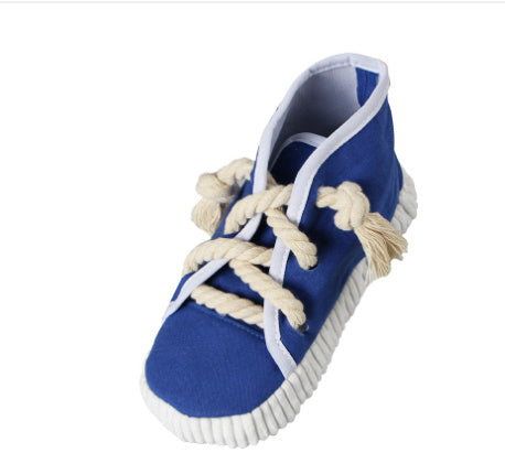 Colorful Canvas Sneaker Chew Toy – With Built-In Squeaker